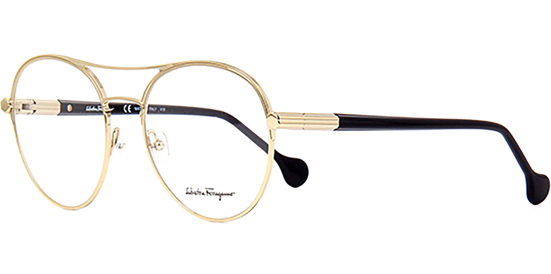 Salvatore Ferragamo Optical Gold-Tone Round - Eyedictive