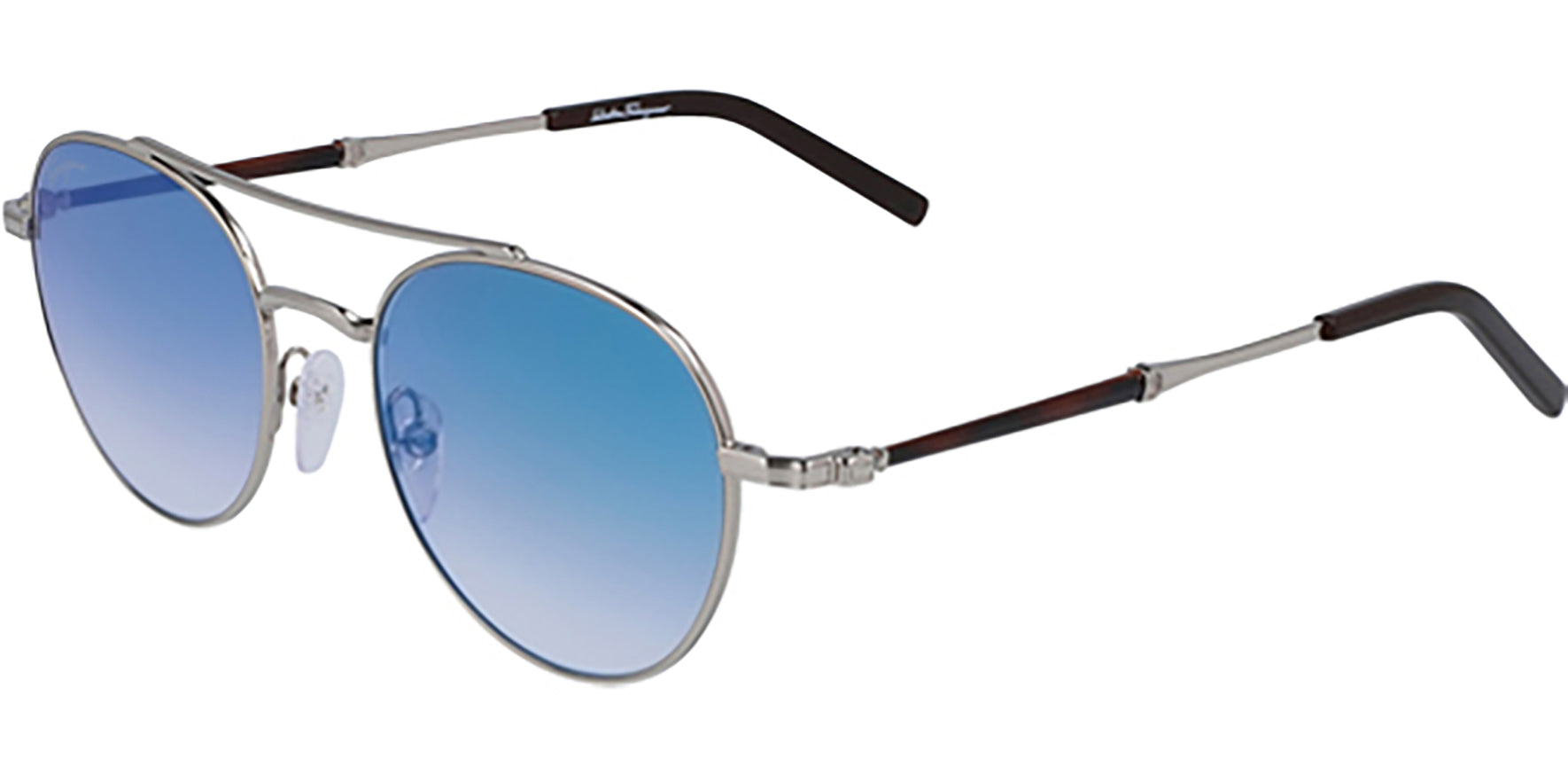 Salvatore Ferragamo Rounded Pilot w/ Tempered Glass Lens - Eyedictive