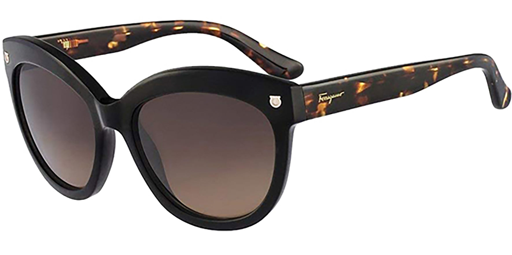 Salvatore Ferragamo Black Tortoise Cat-Eye - Eyedictive