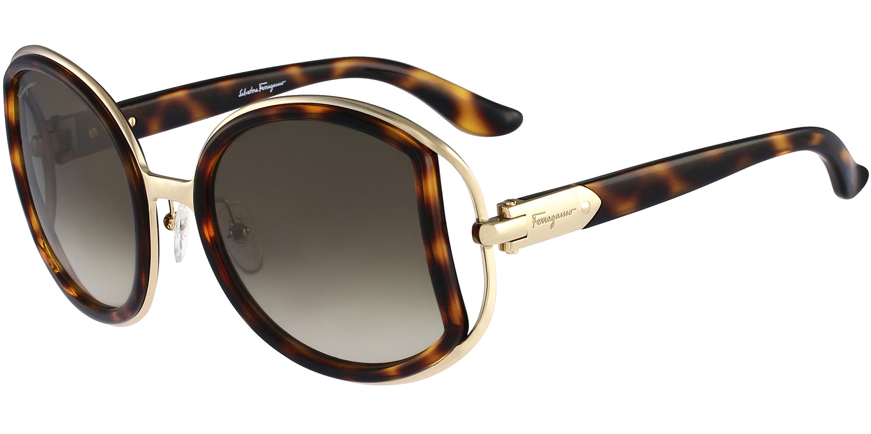 Salvatore Ferragamo Dark Tortoiseshell Oversize - Eyedictive