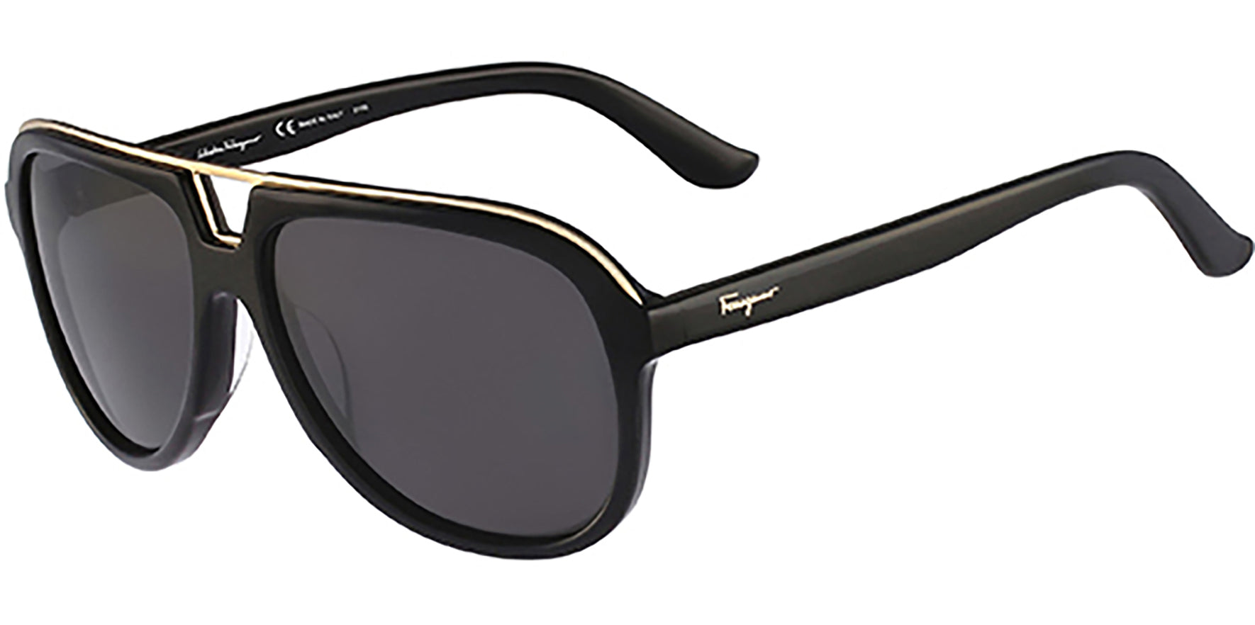 Salvatore Ferragamo Double-Bridge Aviator - Eyedictive