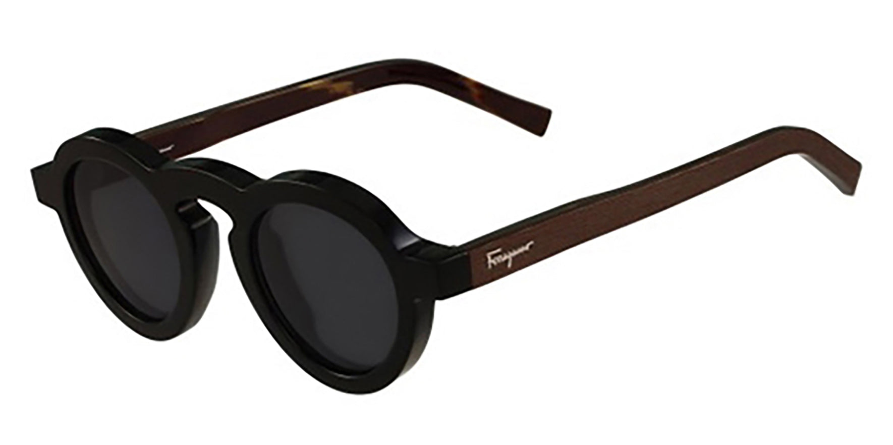 Salvatore Ferragamo Black Vintage Round - Eyedictive