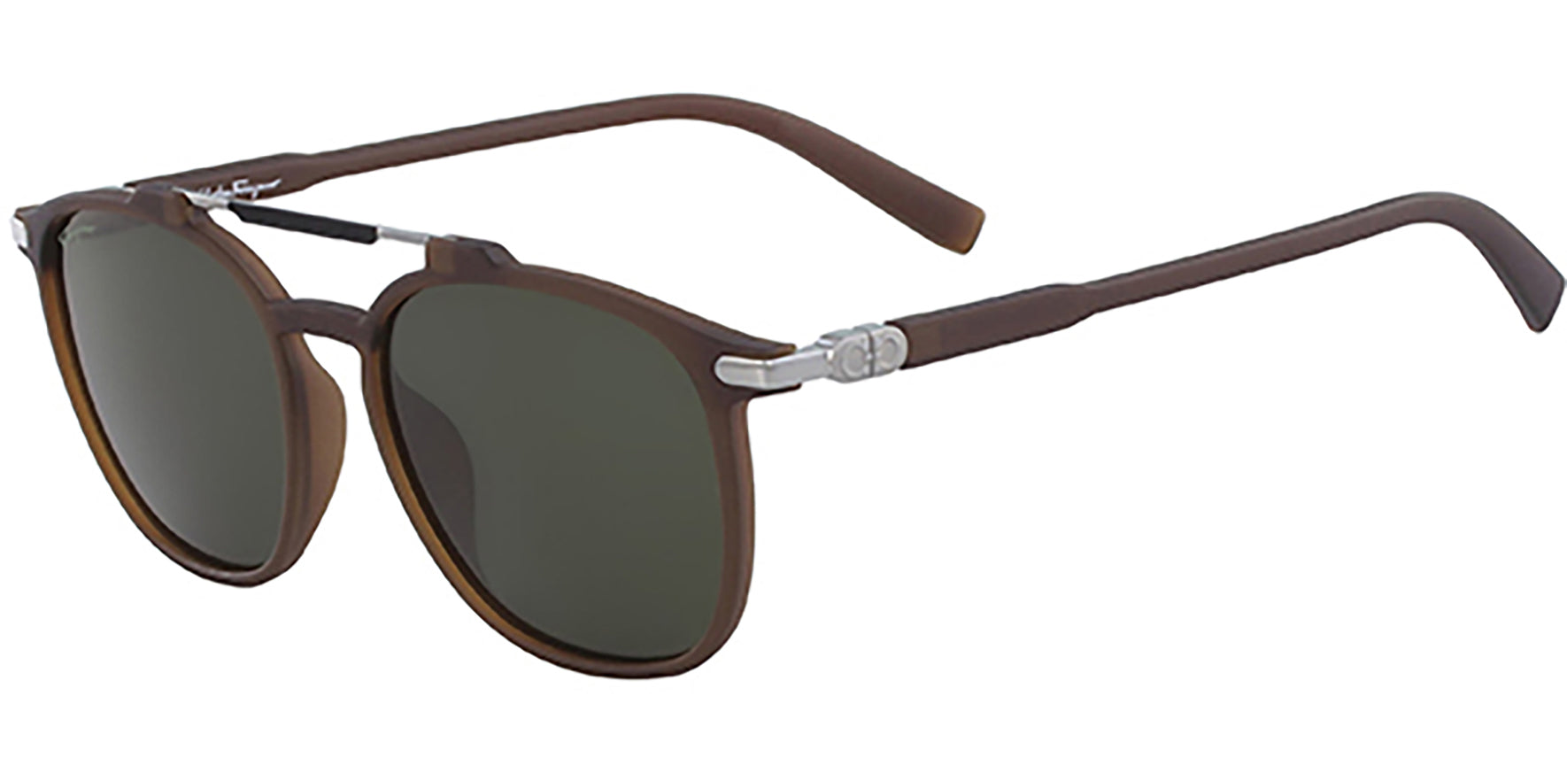 Salvatore Ferragamo Matte Brown Modified Pilot - Eyedictive