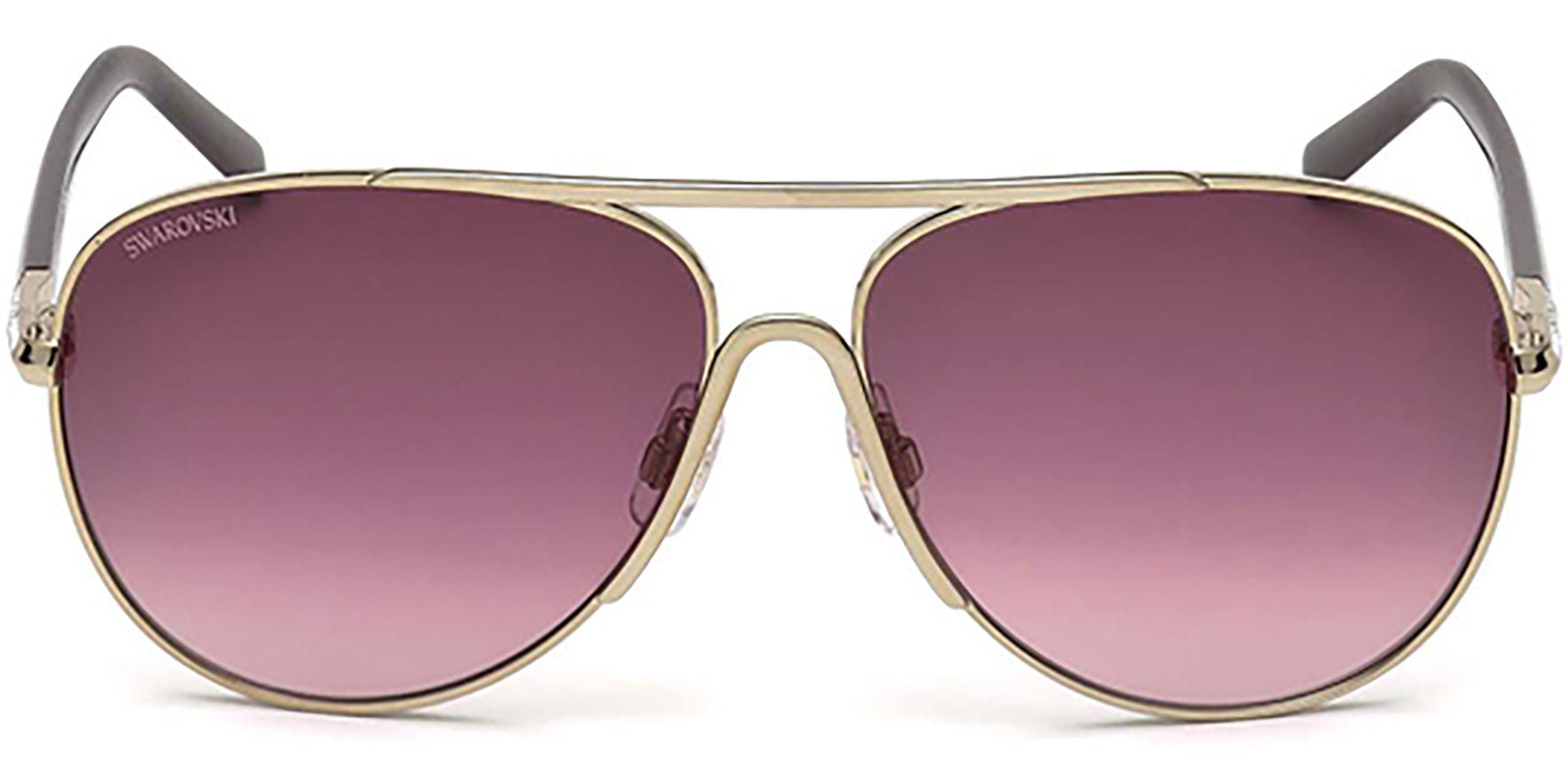 Swarovski Gold-Tone Aviator w/ Crystal Hinge Detail - Eyedictive