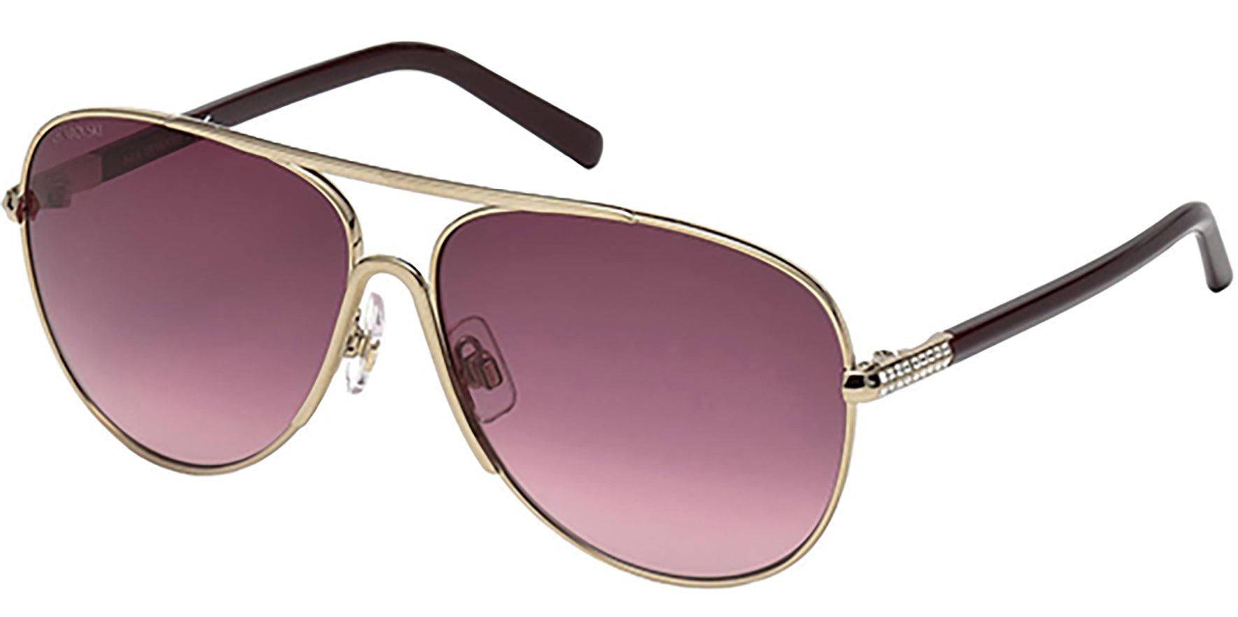 Swarovski Gold-Tone Aviator w/ Crystal Hinge Detail - Eyedictive