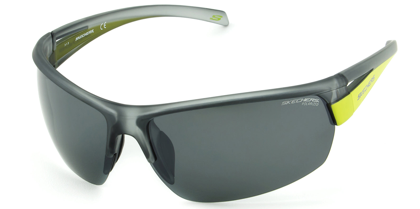 Skechers Polarized Crystal Grey Semi-Rimless Wrap - Eyedictive