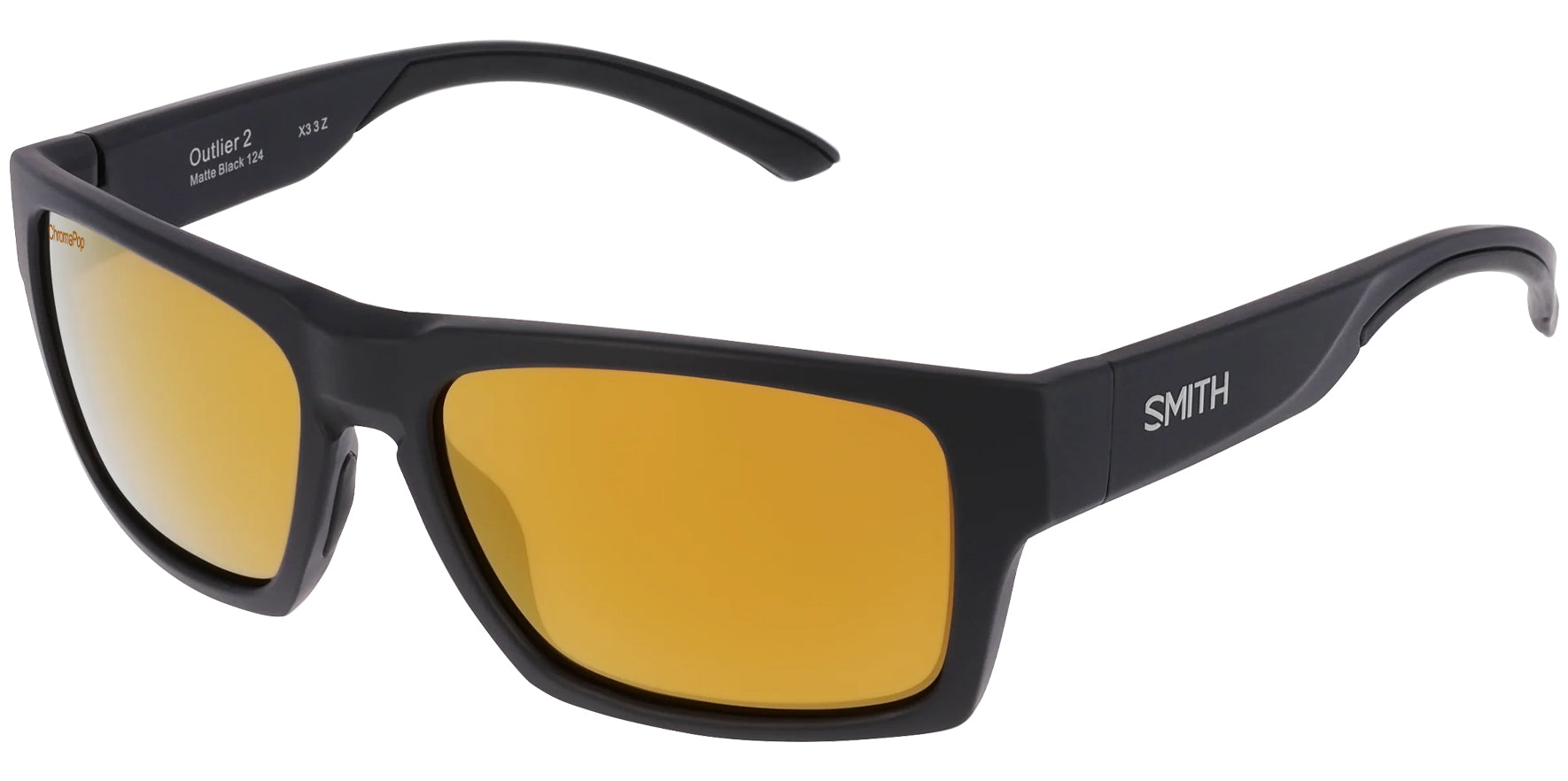 Smith Optics Outlier 2 Polarized ChromaPop Matte Black Square Wrap - Eyedictive