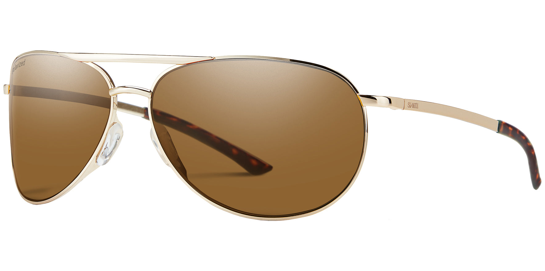 Smith Optics Serpico Slim 2 Polarized Gold-Tone Aviator - Eyedictive