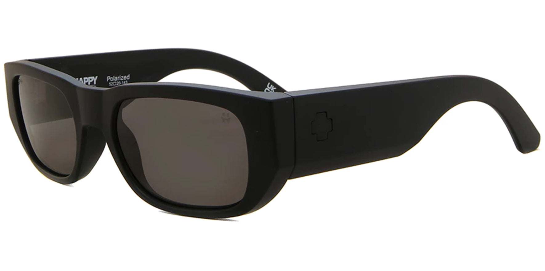 Spy Optics Genre Polarized Matte Black Wide Temple Rectangle w/ Happy Lens