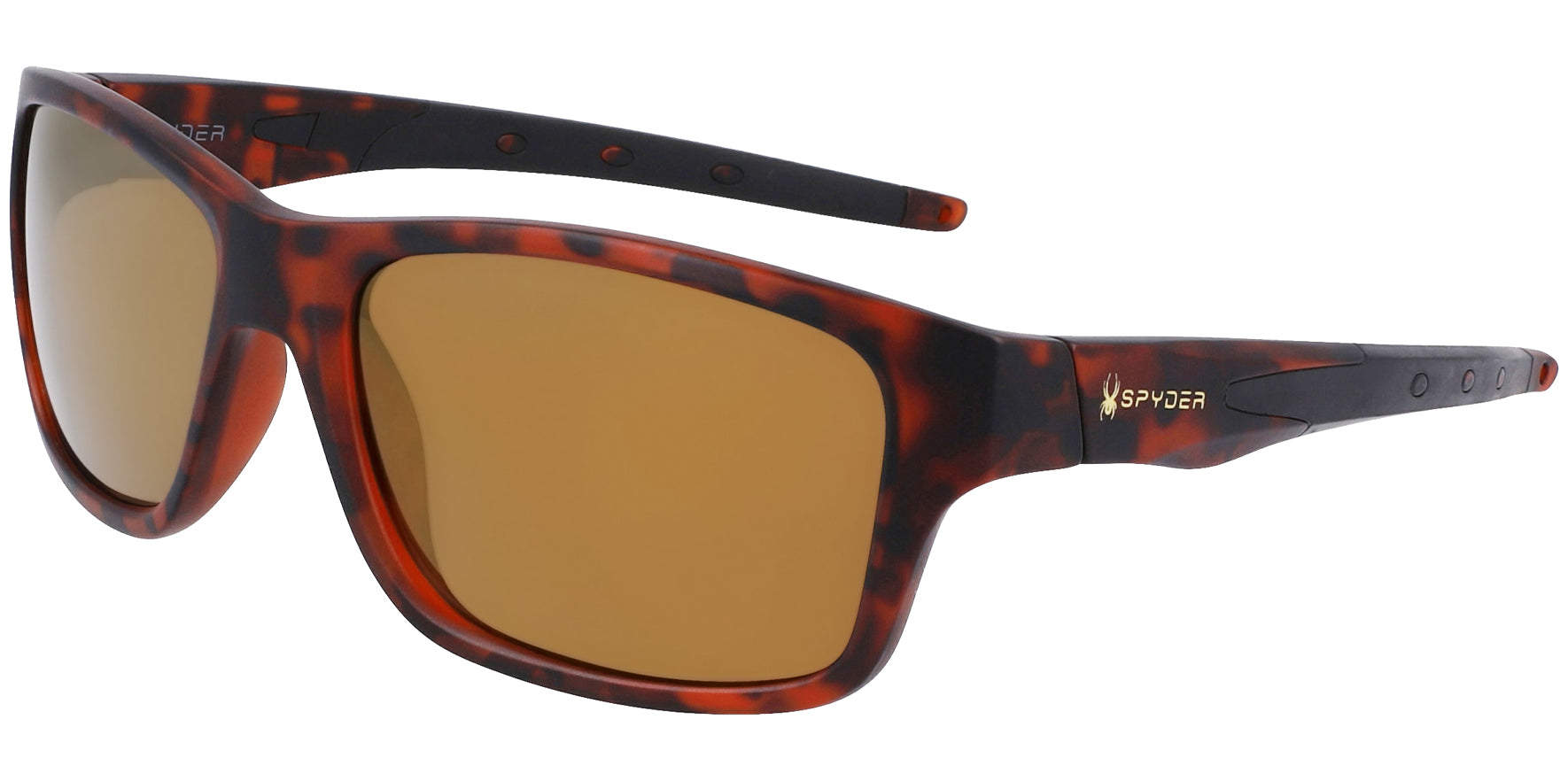 Spyder Polarized Tortoise Square Wrap w/ Mirror Lens