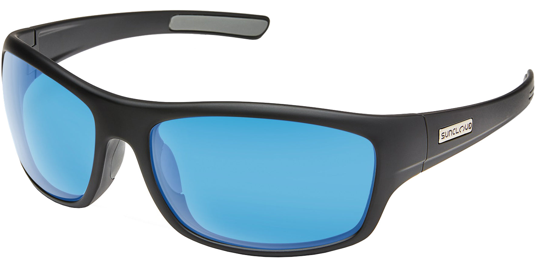 Suncloud Cover Polarized Matte Black Wrap w/ Mirror Lens - Eyedictive