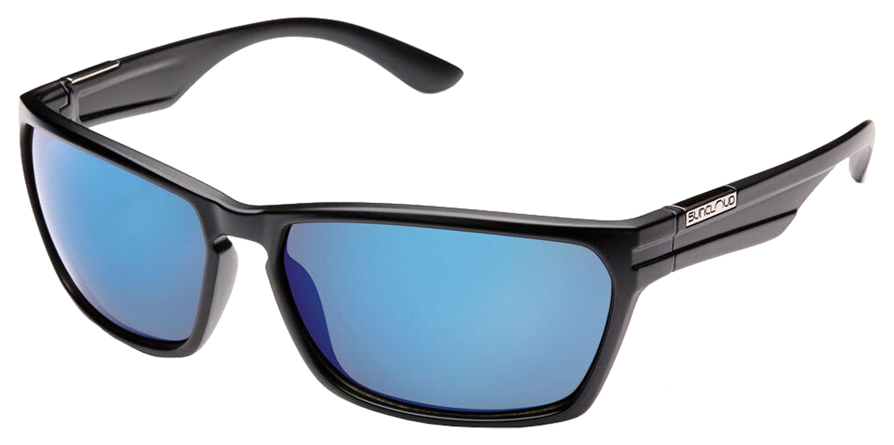 Suncloud Cutout Polarized Matte Black Square Sport w/ Mirror Lens - Eyedictive