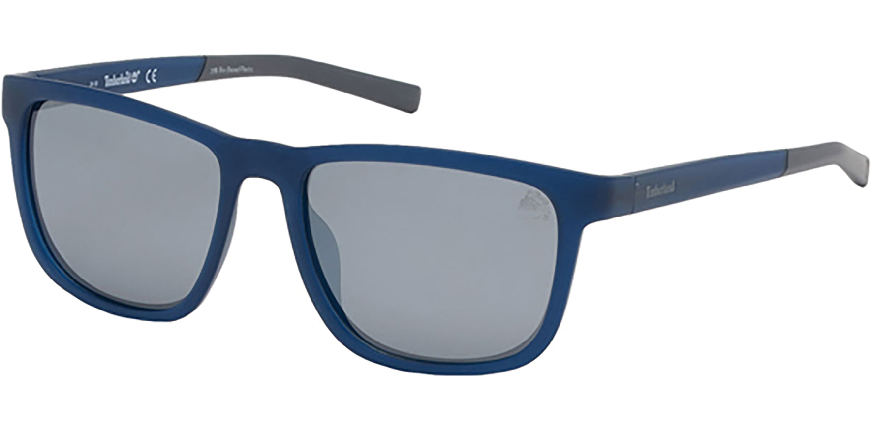 Timberland Polarized Matte Blue Square w/ Mirror Lens - Eyedictive