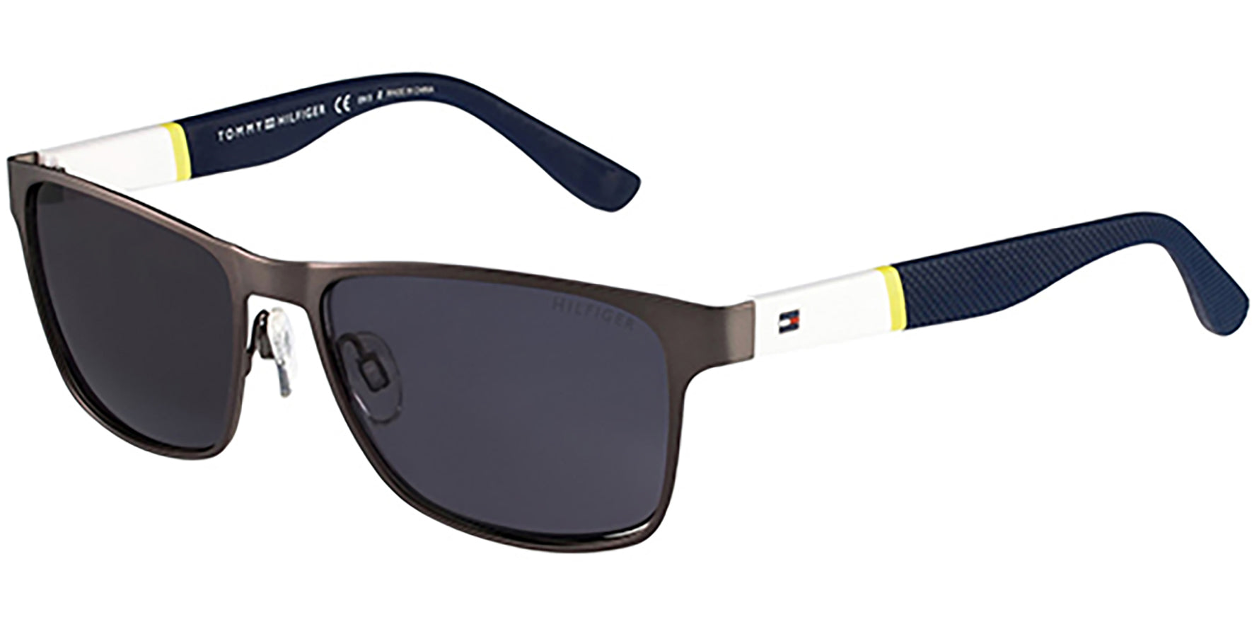 Tommy Hilfiger Polarized Dark Ruthenium Metal Square - Eyedictive