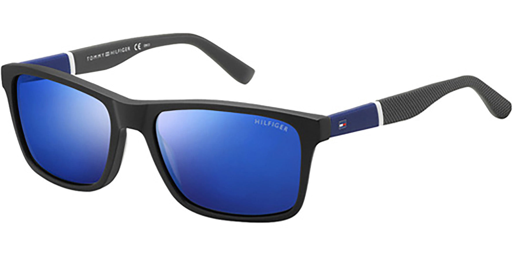 Tommy Hilfiger Black Square w/ Blue Flash Lens - Eyedictive