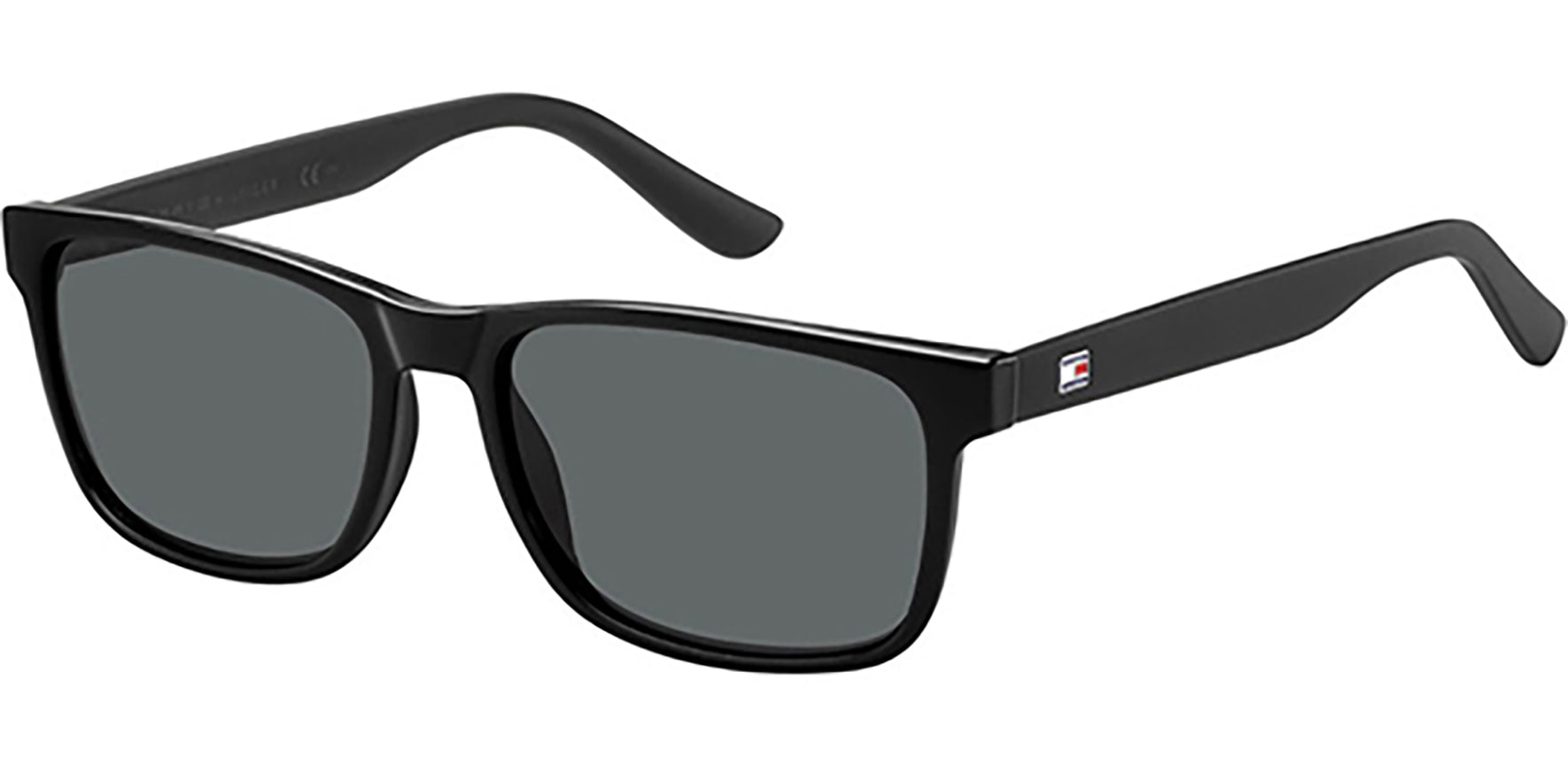 Tommy Hilfiger Shiny Black Rectangular Classic - Eyedictive