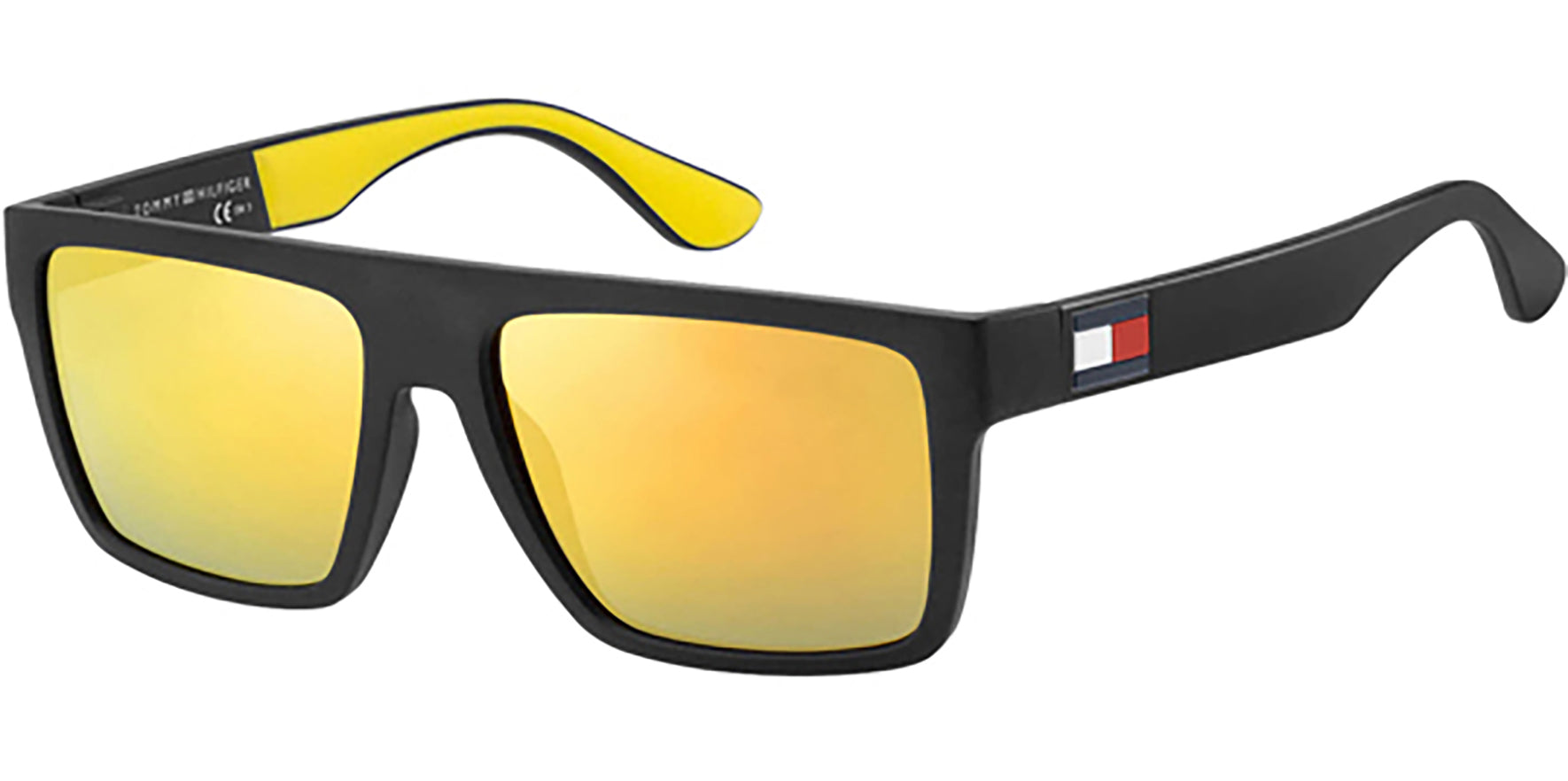 Tommy Hilfiger Black/Yellow Flat Top Square - Eyedictive