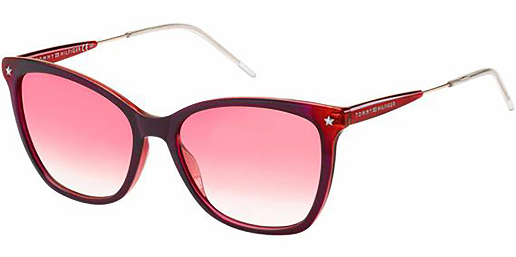 Tommy Hilfiger Red Fuchsia Squared Cat-Eye - Eyedictive