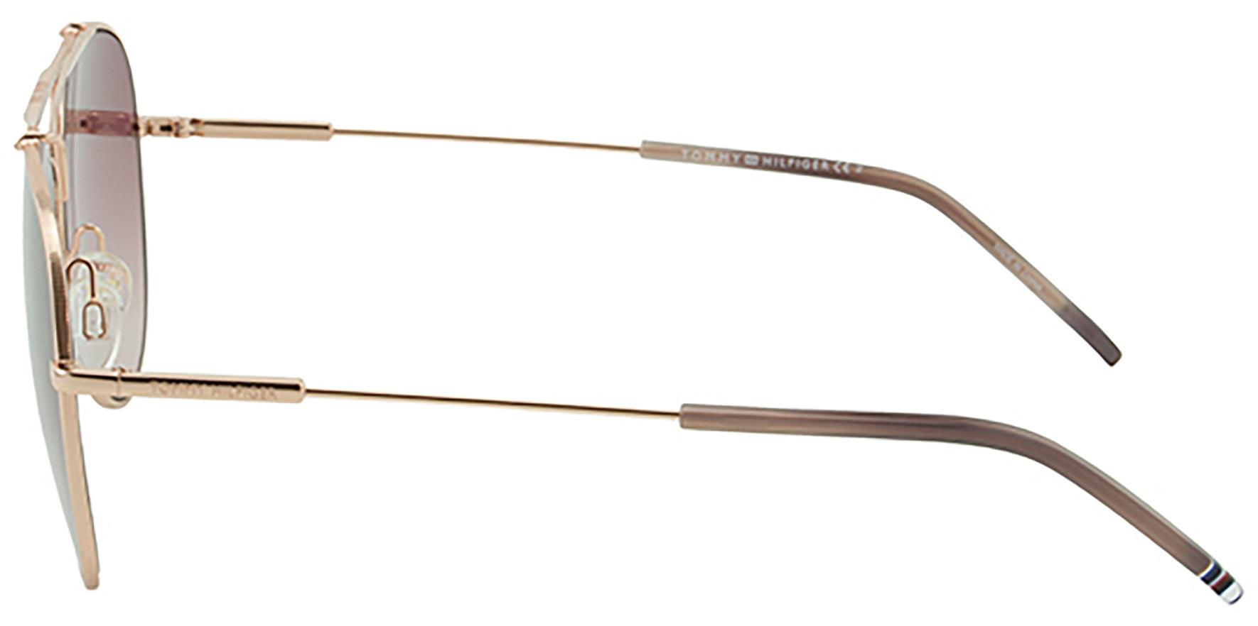 Tommy Hilfiger Gold/Copper-Tone Brow Bar Aviator - Eyedictive