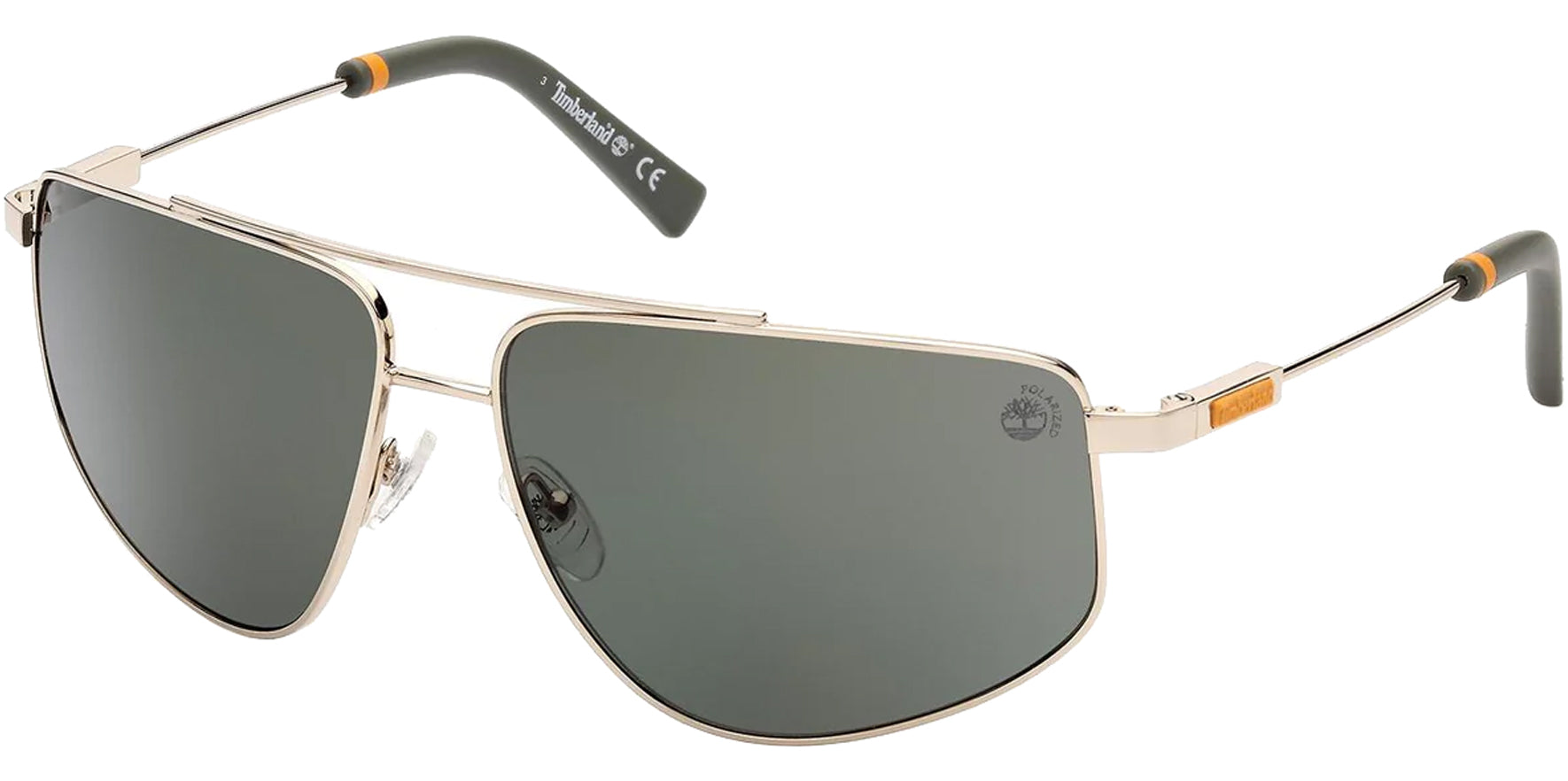 Timberland Polarized Gold-Tone Double-Bridge Navigator - Eyedictive