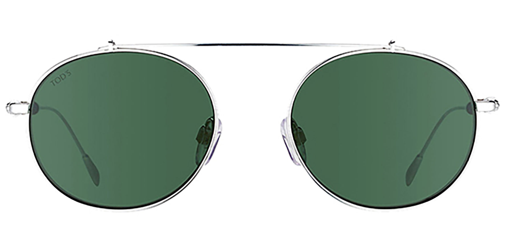 Tod's Shiny Rhodium Modern Pilot w/ Green Lens - Eyedictive