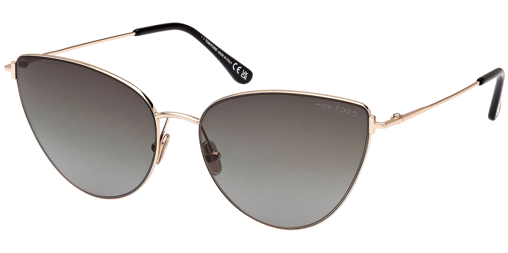 Tom Ford Anais Gold-Tone Oval Cat Eye w/ Gradient Lens - Eyedictive