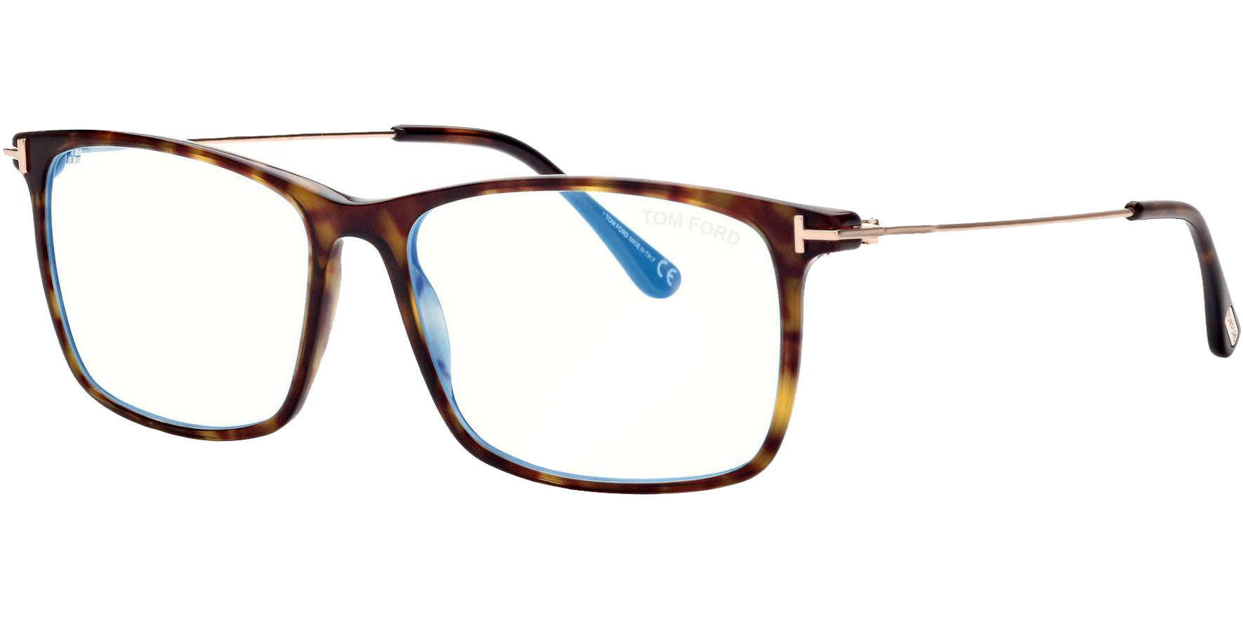 Tom Ford Blue Block Alt Fit Wire Temple Square Eyeglass Frames - Eyedictive