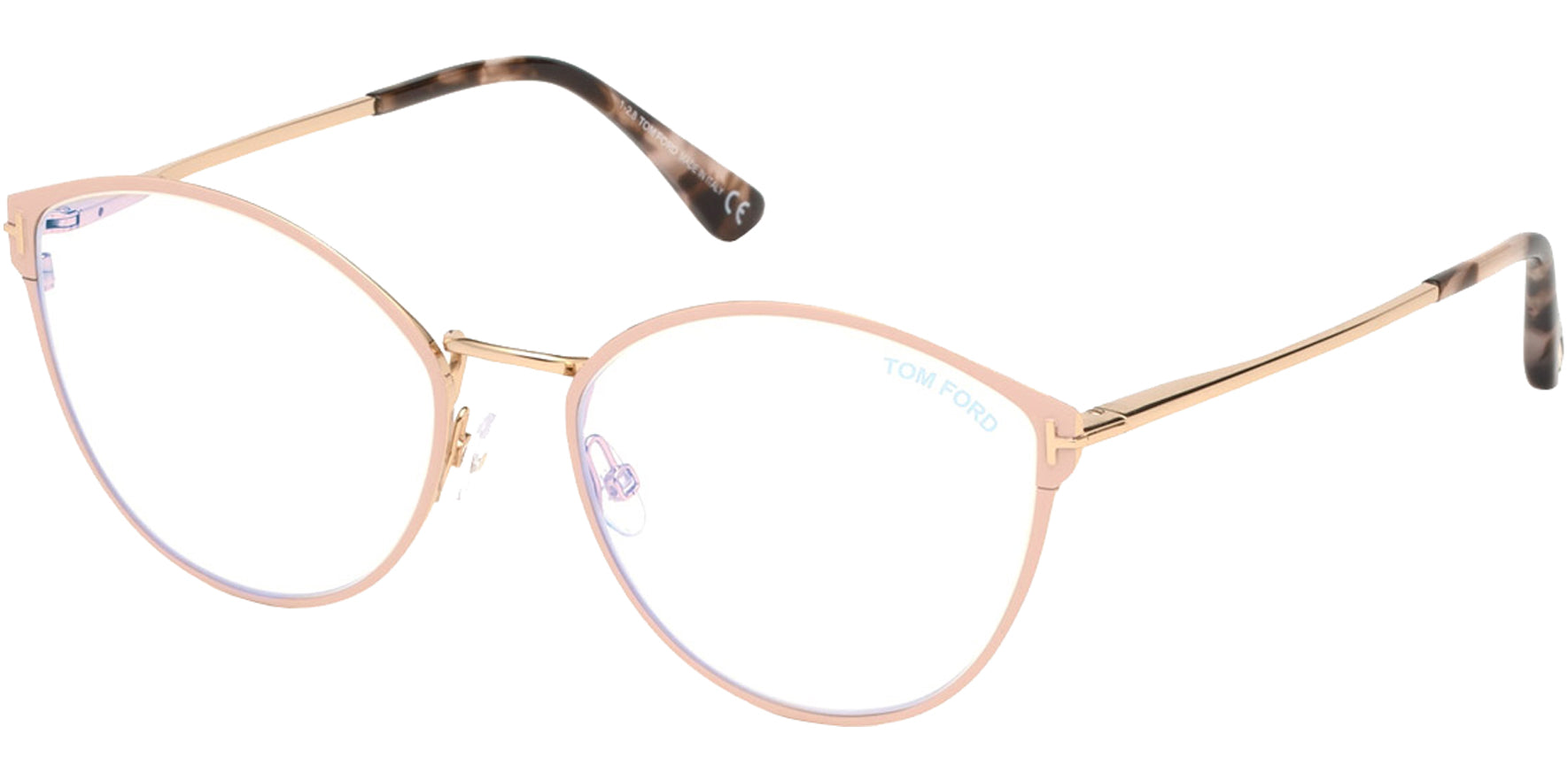 Tom Ford Blue Block Blush Pink Cat Eye Eyeglass Frames - Eyedictive