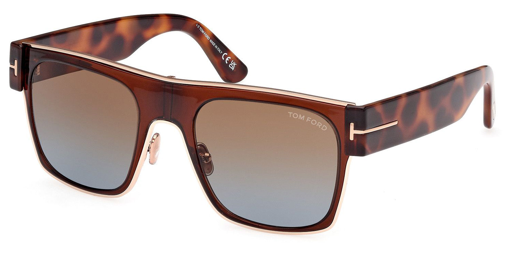 Tom Ford Edwin Dark Havana Flat Square w/ Gradient Lens - FT1073-48F-54