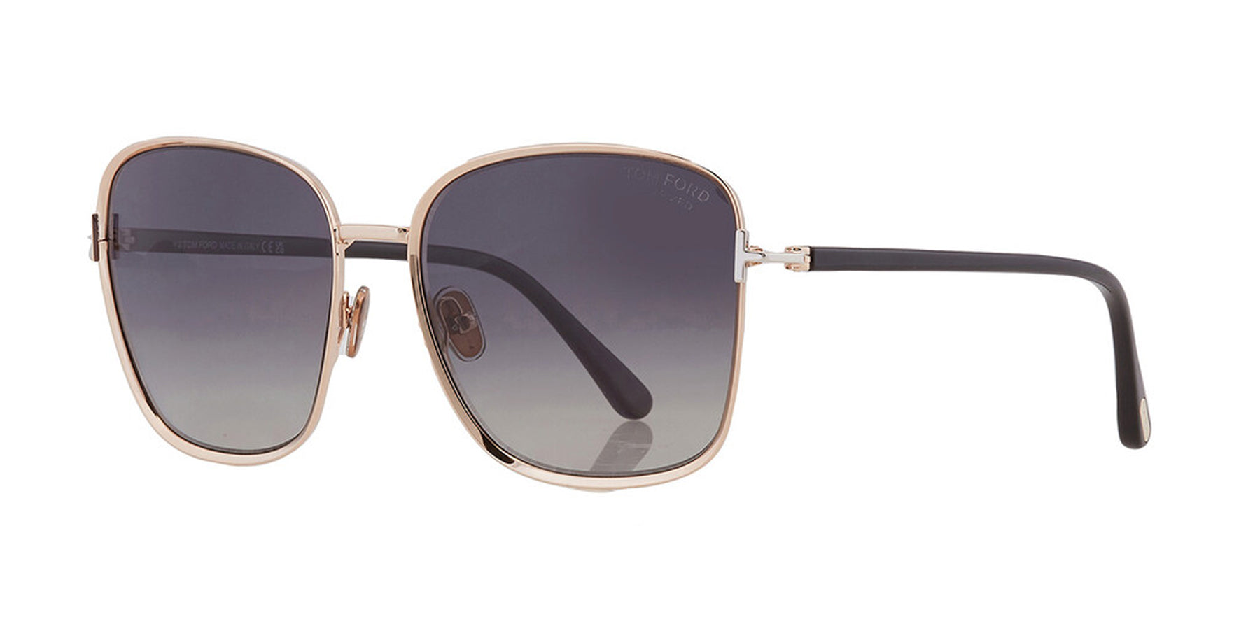 Tom Ford Fern Polarized Shiny Rose Gold-Tone Square - Eyedictive