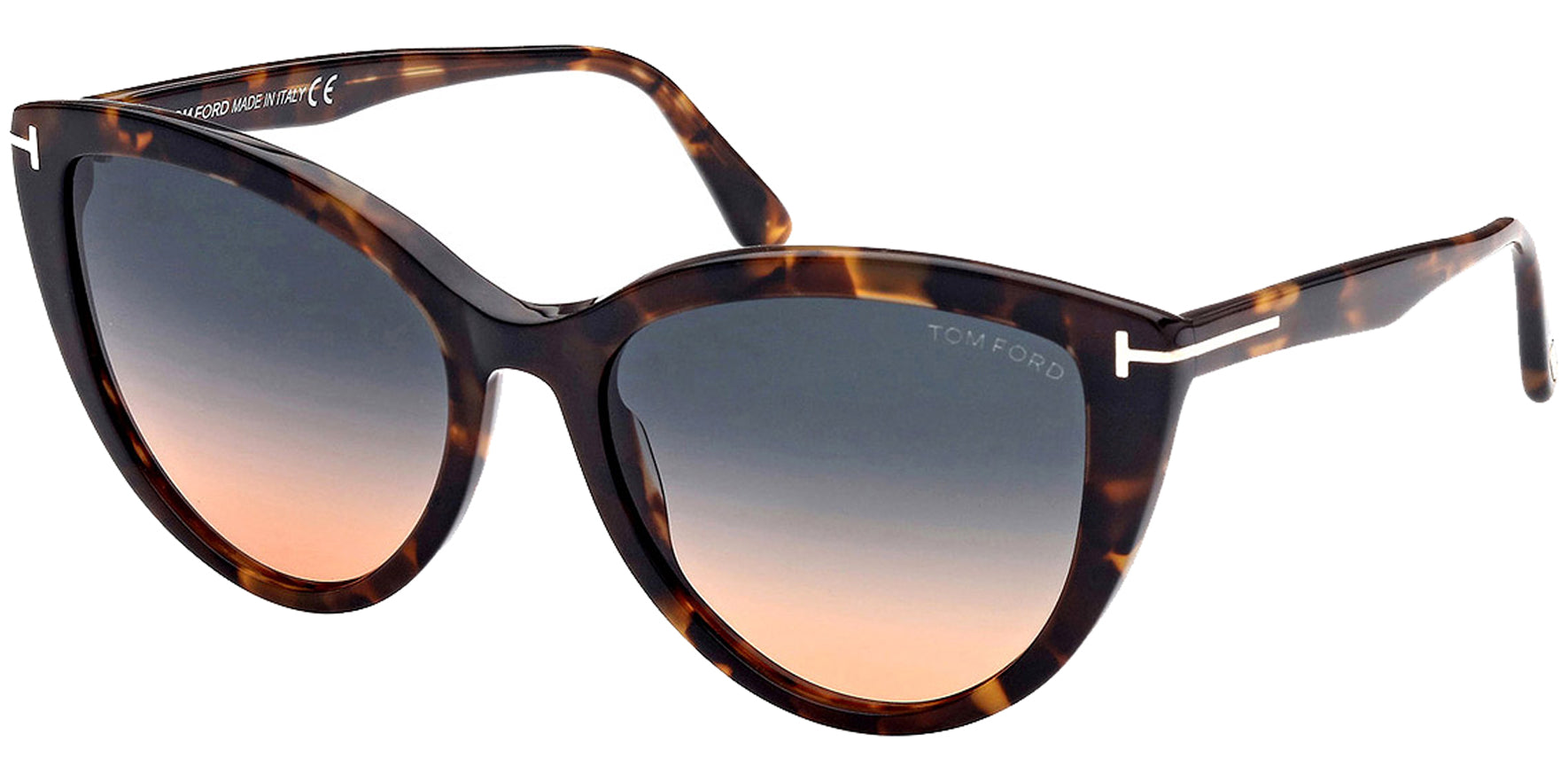 Tom Ford Isabella Shiny Vintage Dark Havana Rounded Cat Eye - Eyedictive