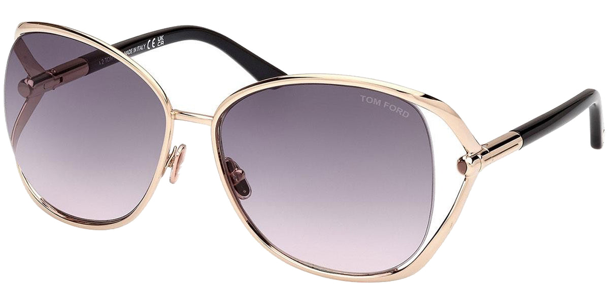 Tom Ford Marta FT1091 16T Sunglasses Palladium Butterfly Frame, Bordeaux Lenses Tom Ford Marta Gradient Bordeaux Butterfly Ladies Sunglasses  main image 4
