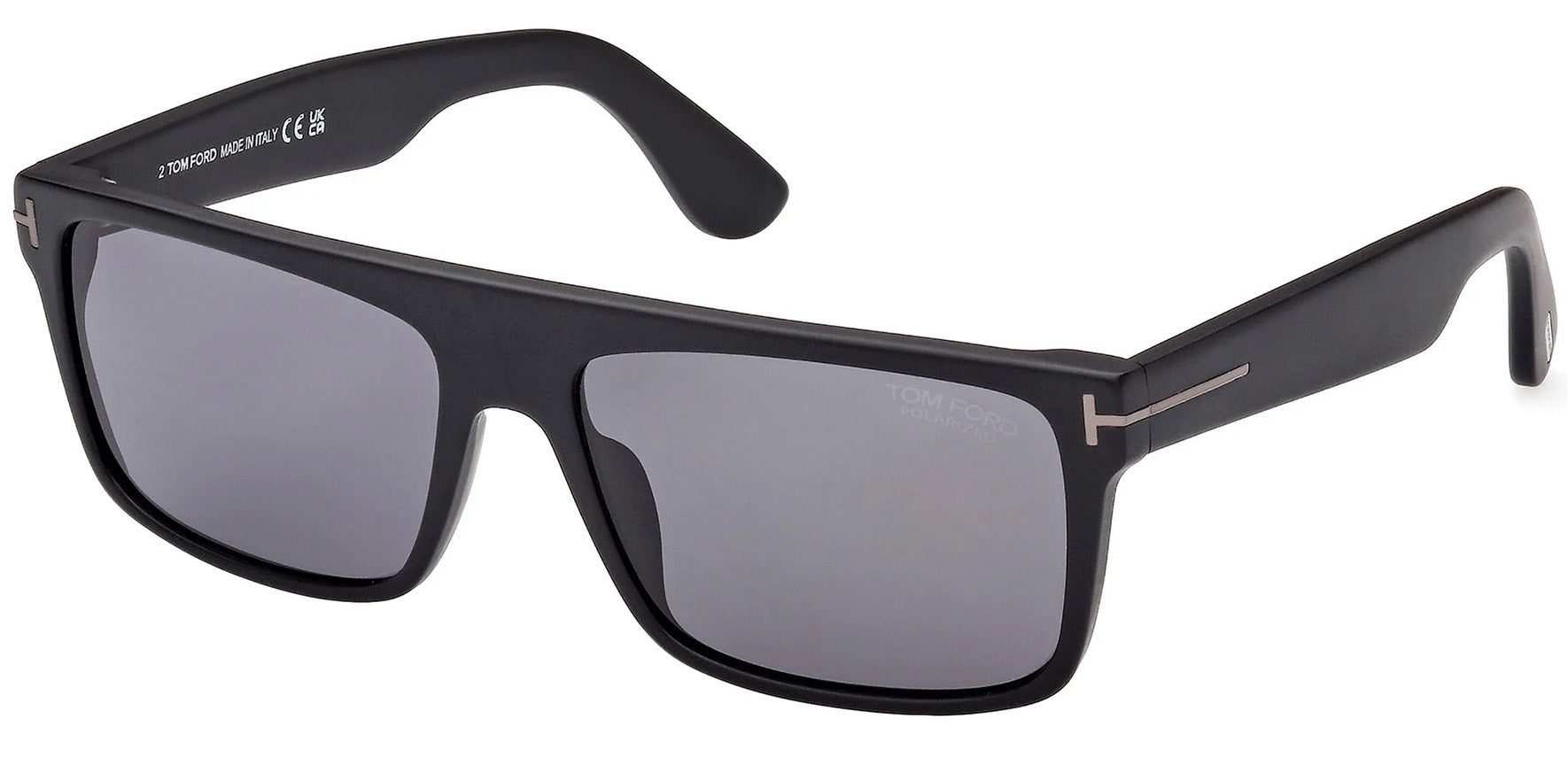 Tom Ford Philippe 02 Polarized Matte Black Flat-Top Rectangle