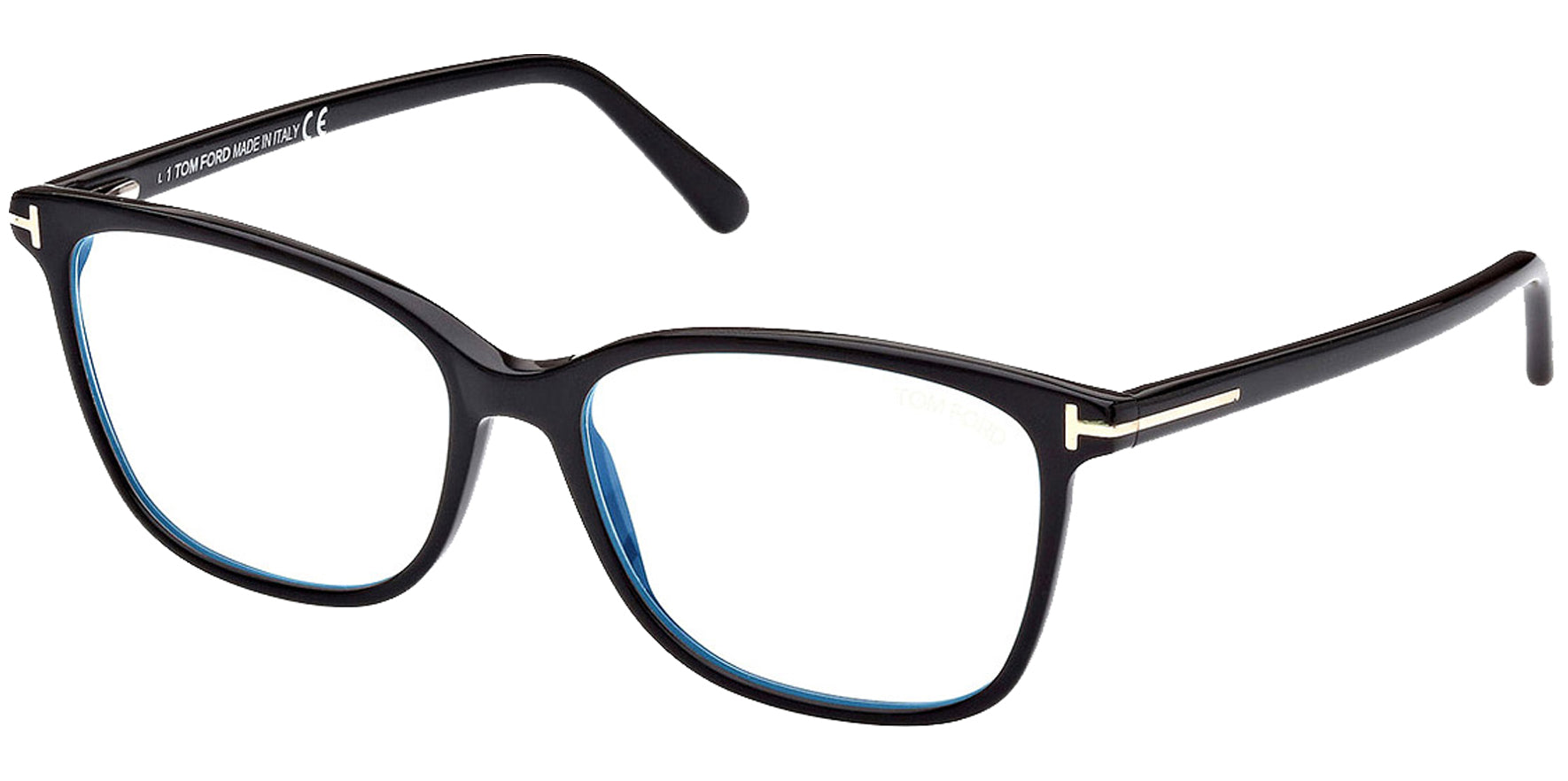 Tom Ford Shiny Black Blue Blocking Eyeglass Frames