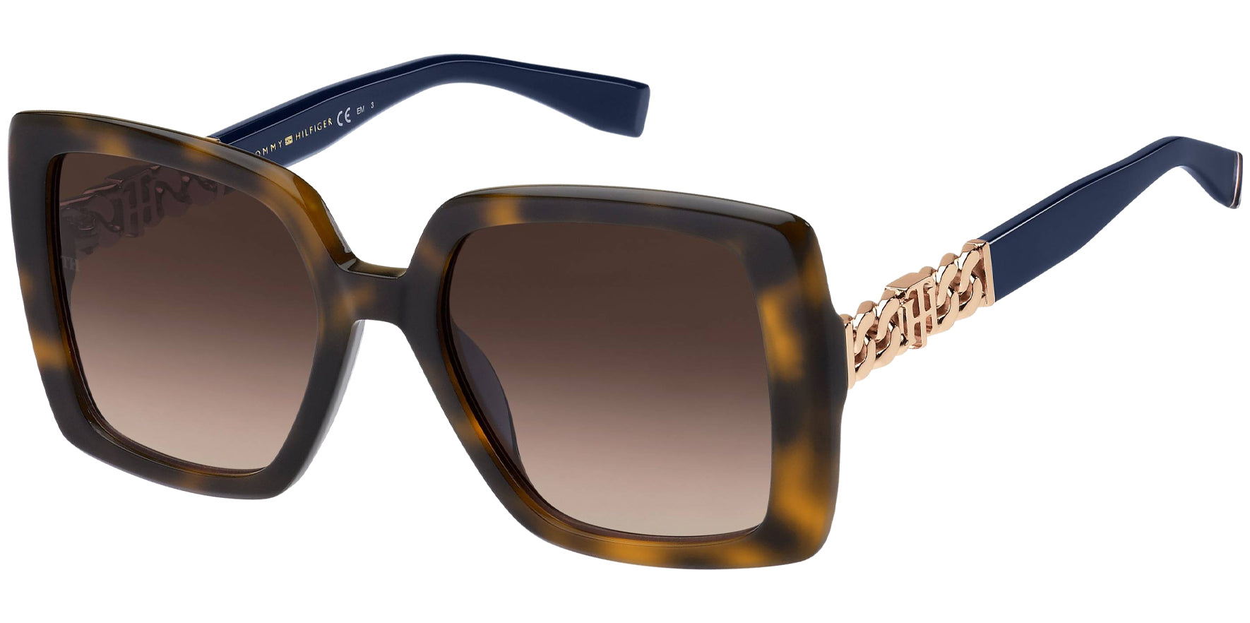 Tommy Hilfiger Havana Oversized Square w/ Gradient Lens - Eyedictive