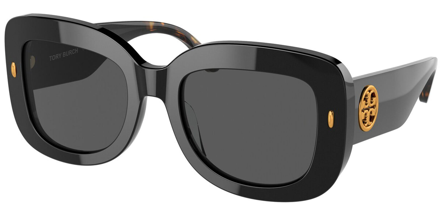 Tory Burch Black Chunky Mod Oval - Eyedictive