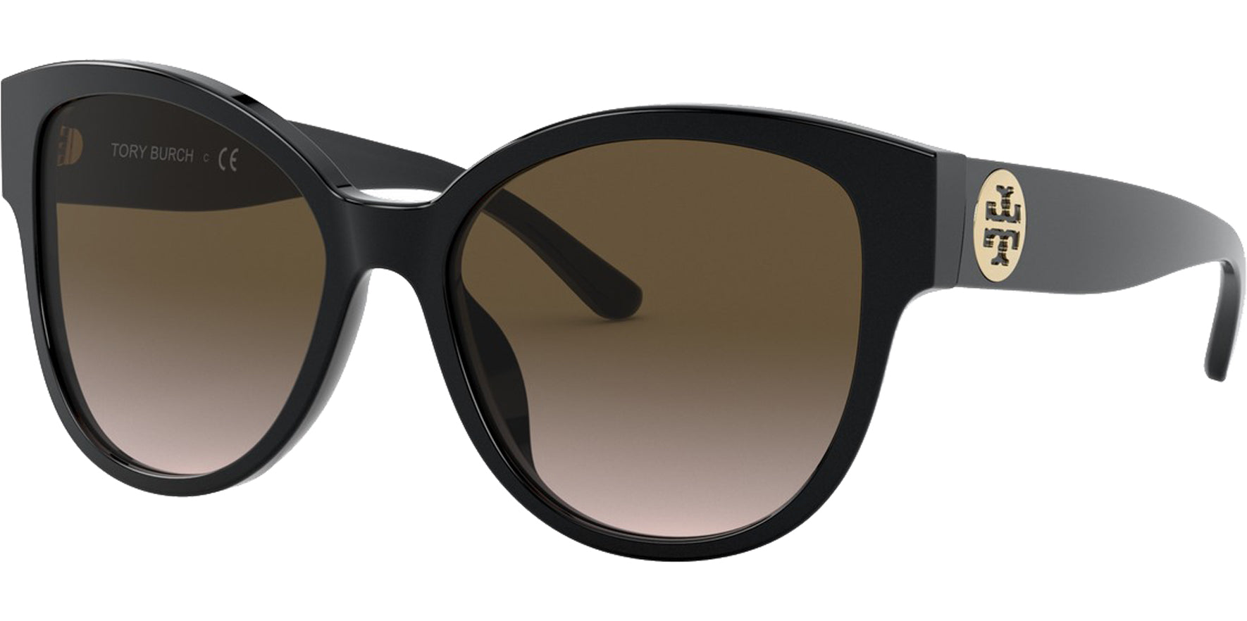 Tory Burch Black Rounded Cat Eye w/ Gradient Lens - Eyedictive