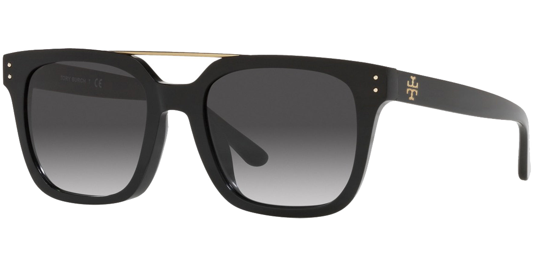 Tory Burch Black Square Brow-Bar w/ Gradient Lens - Eyedictive