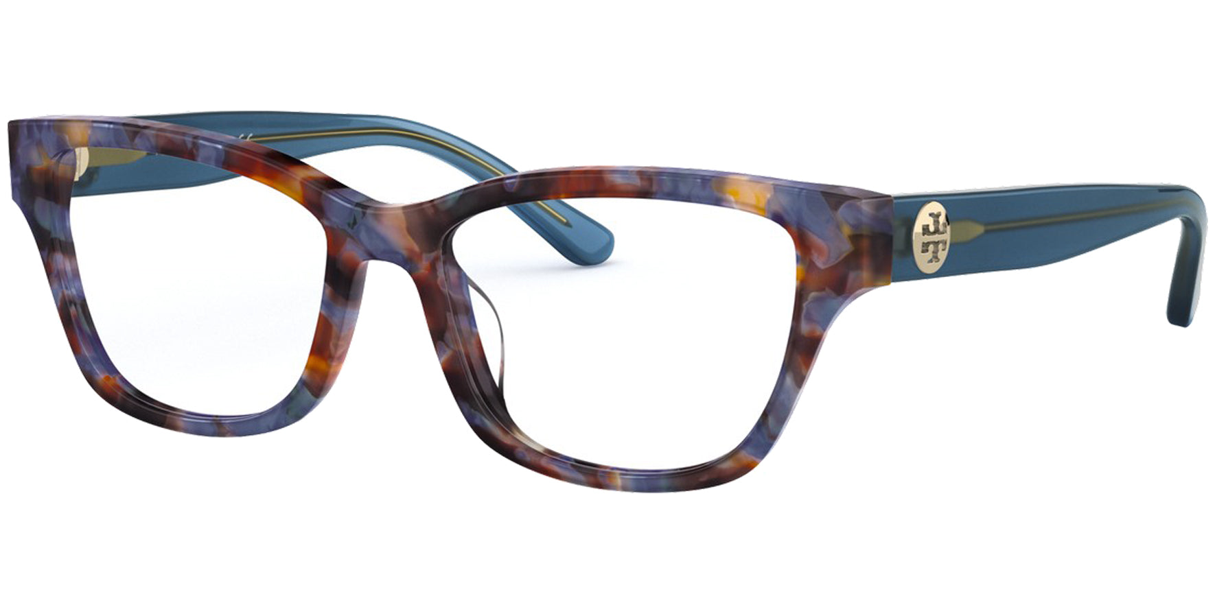 Tory Burch Blue Pearl Tortoise Square Eyeglass Frames - Eyedictive