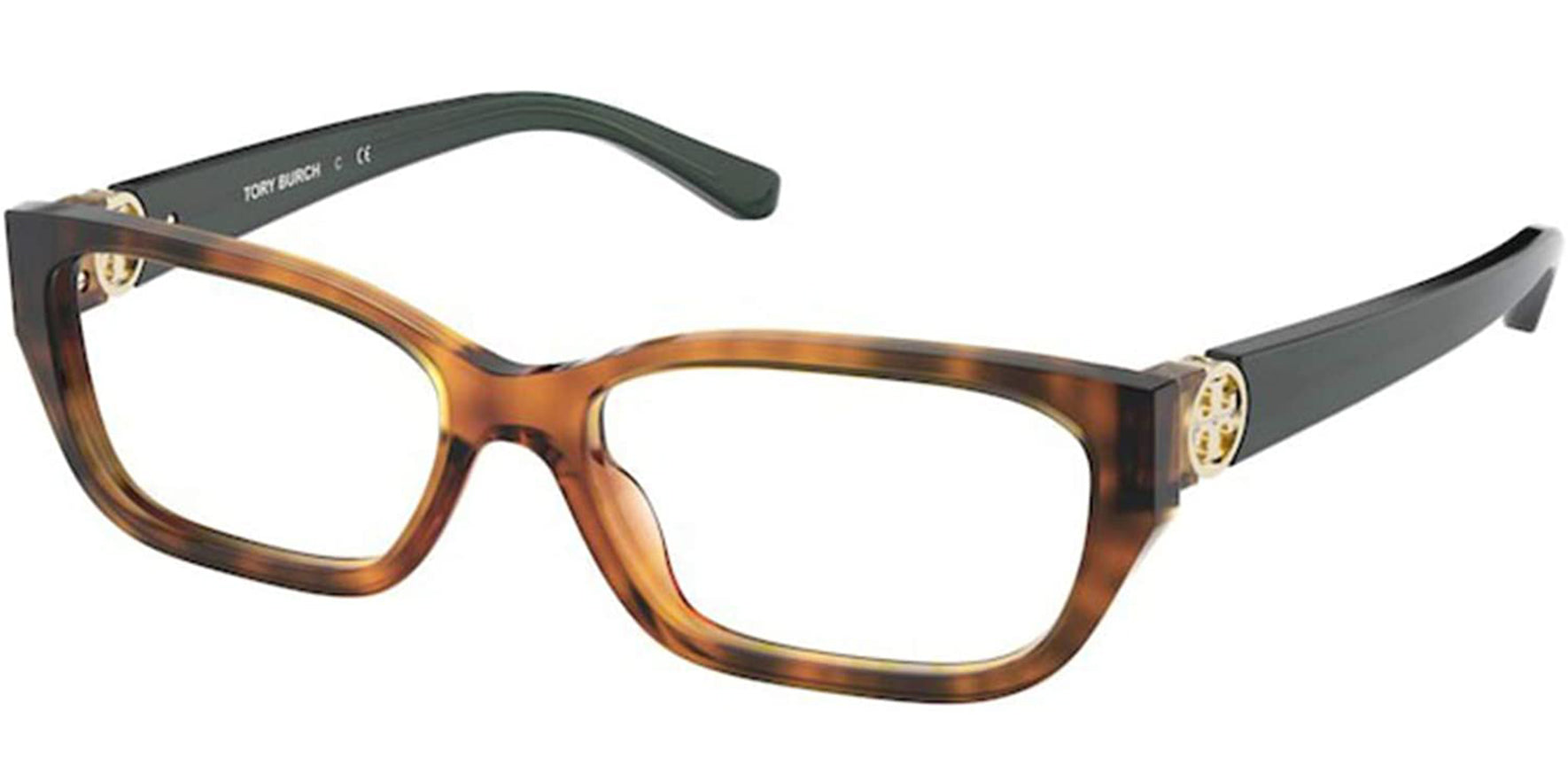 Tory Burch Bourbon Tortoise Rectangular Eyeglass Frames - Eyedictive