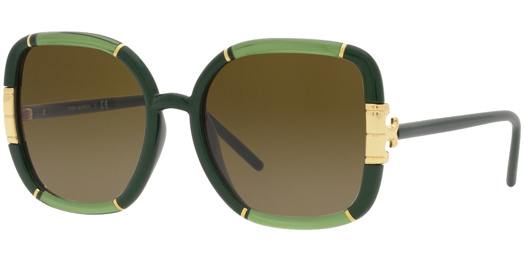 Tory Burch Eleanor Olive Oversized Square w/ Gradient Lens - Eyedictive