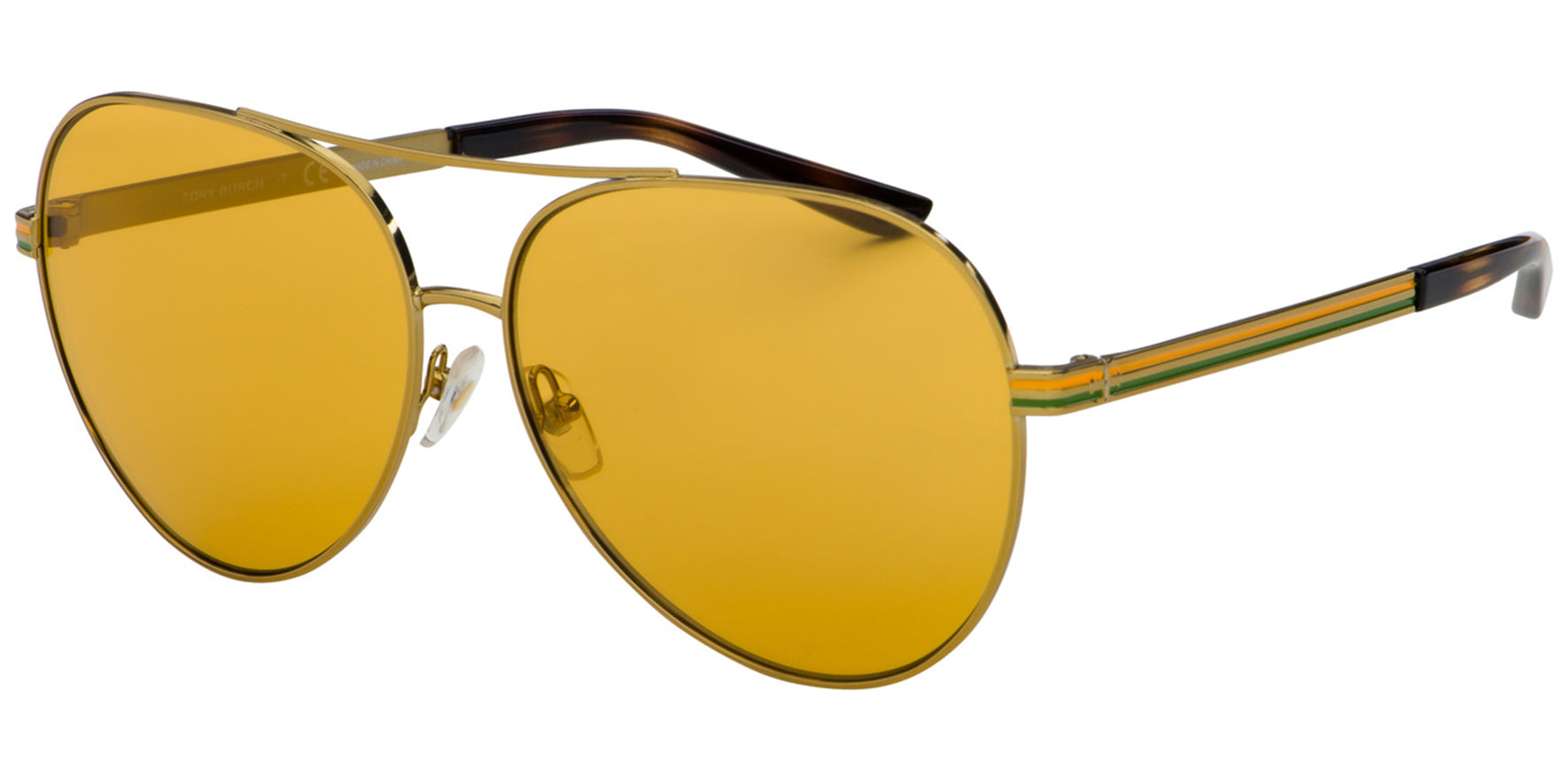 Tory Burch Gold-Tone Aviator w/ Amber Lens - Eyedictive