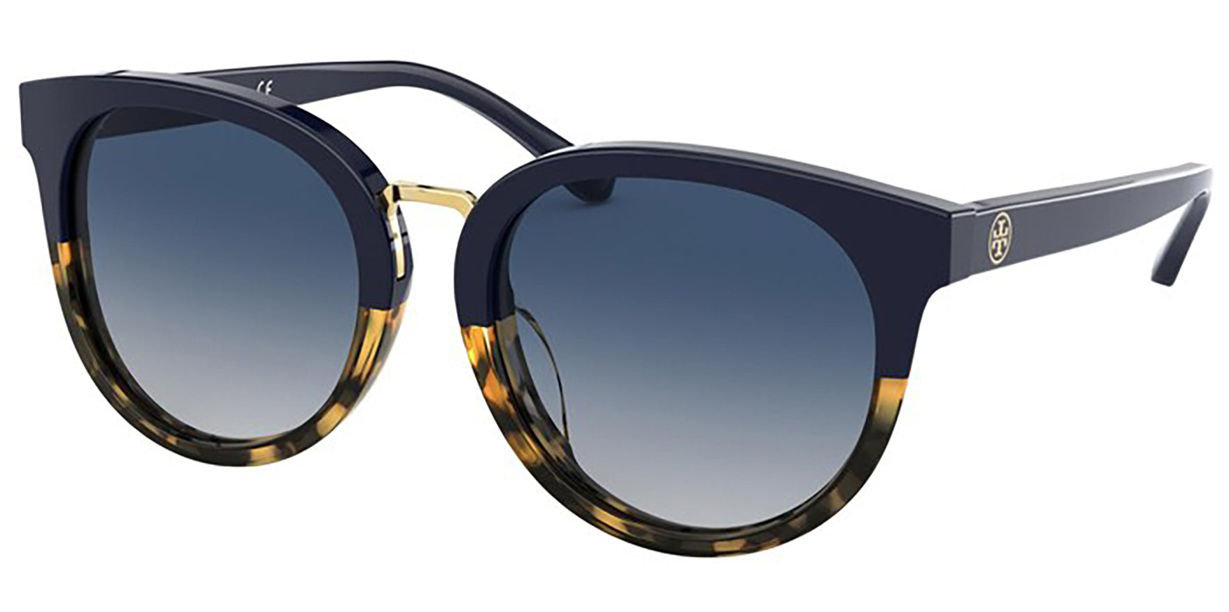 Tory Burch Navy/Tokyo Tortoise Round w/ Gradient Lens - Eyedictive