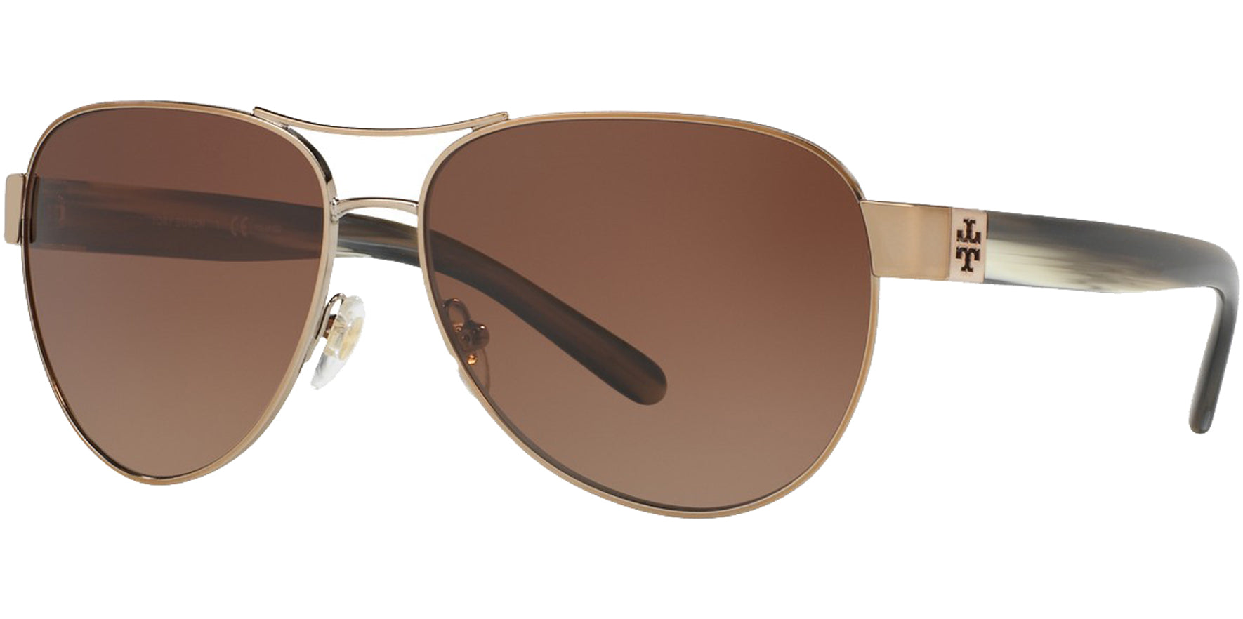 Tory Burch Polarized Light Gold-Tone Aviator w/ Gradient Lens - Eyedictive