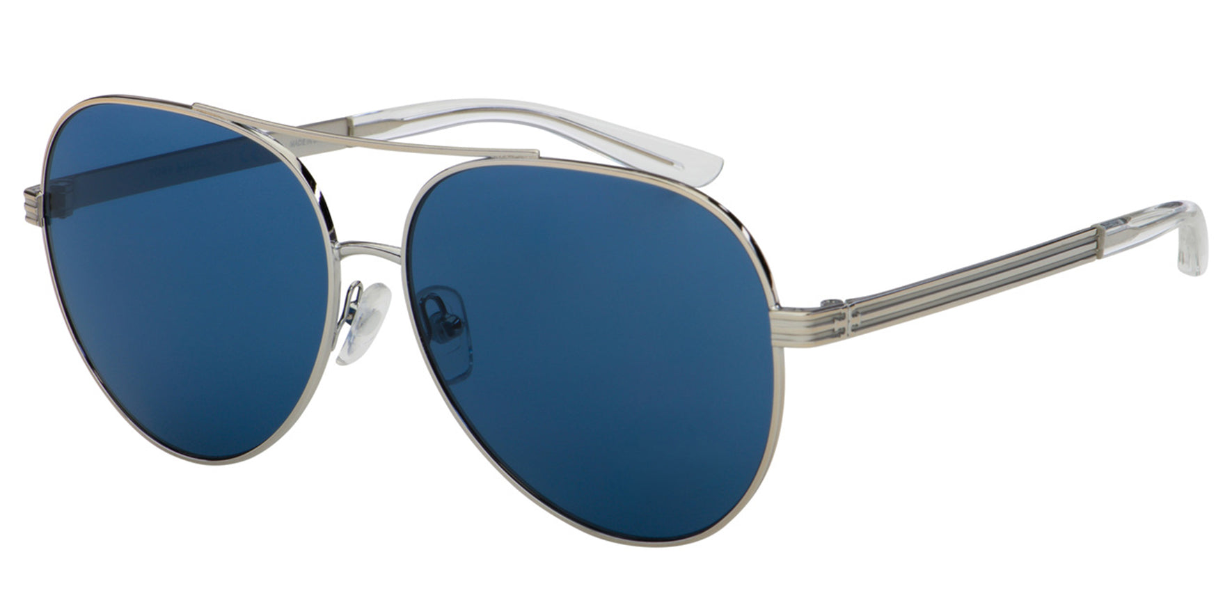 Tory Burch Silver-Tone Aviator w/ Blue Lens - Eyedictive