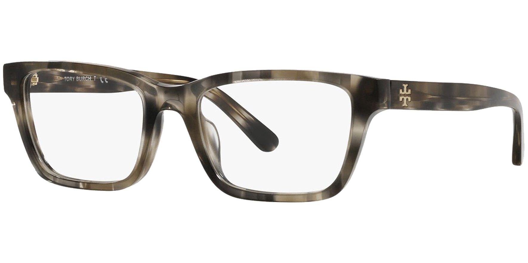 Tory Burch Striped Olive Tortoise Square Eyeglass Frames - Eyedictive