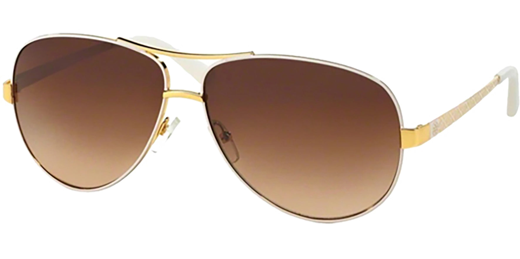 Tory Burch Ivory/Gold-Tone Aviator - Eyedictive