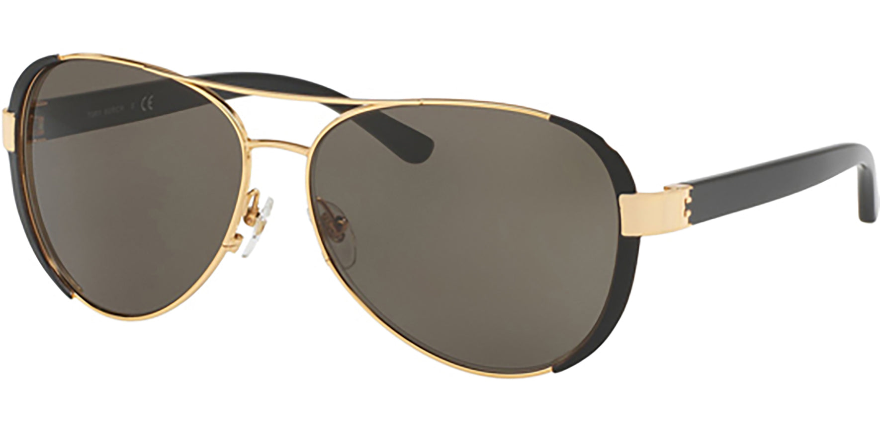 Tory Burch Oversize Gold Tone/Black Aviator - Eyedictive