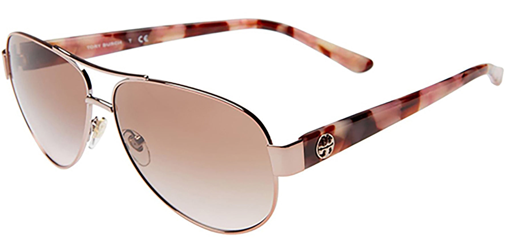 Tory Burch Rose Gold-Tone Aviator w/ Gradient Lens - Eyedictive