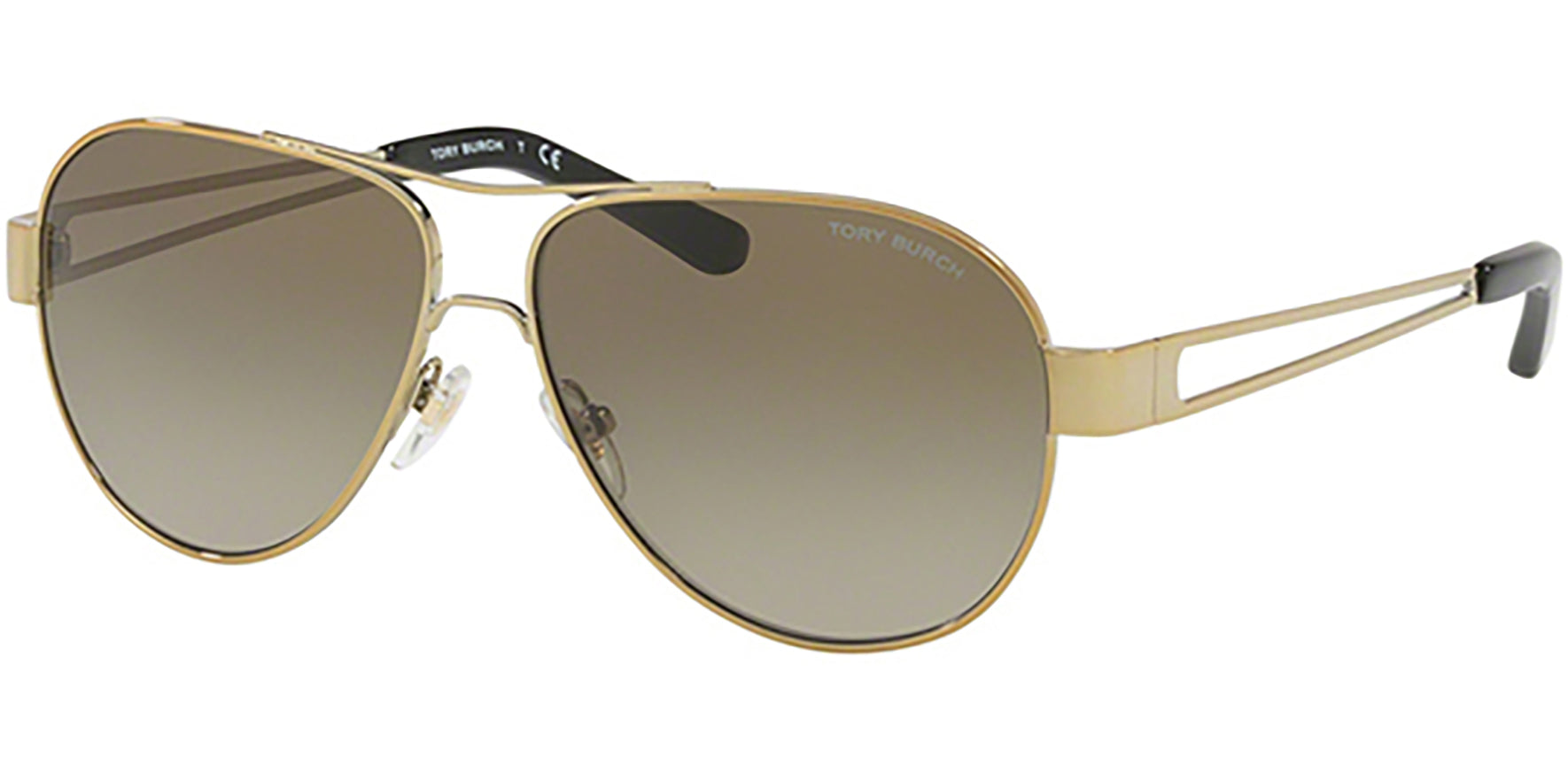 Tory Burch Gold-Tone Aviator w/ Cut-away Temples - Eyedictive